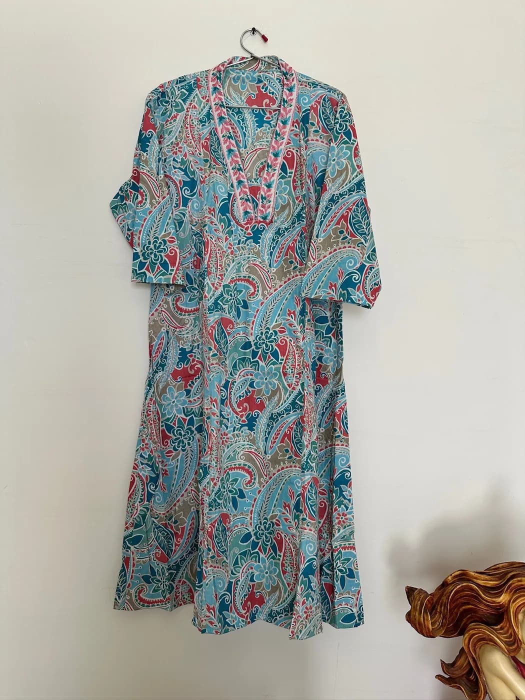 Aqua Paisley Print Kurta — view 2 of 3