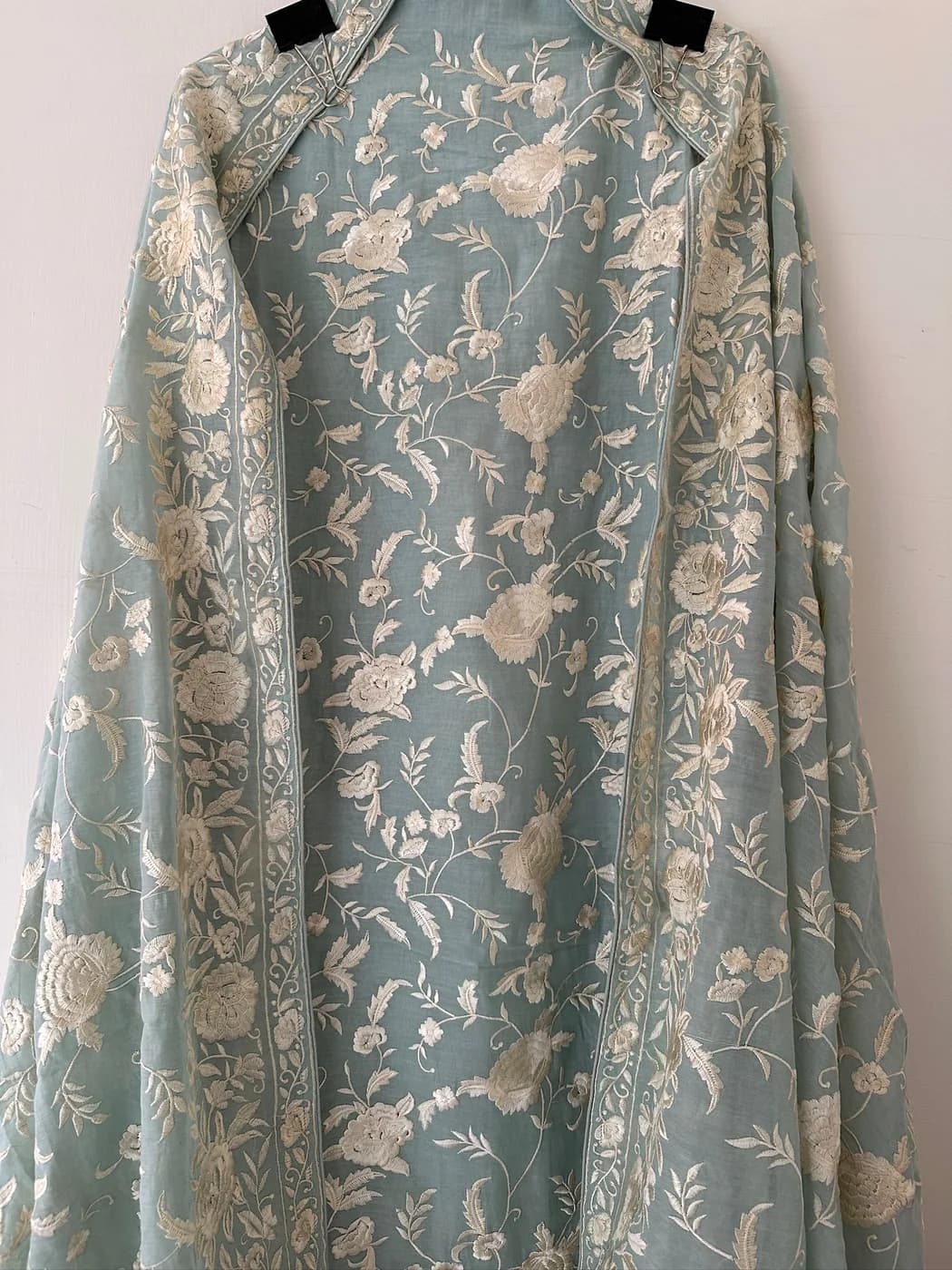 Blue Grey Rose Embroidered Suit — view 3 of 3