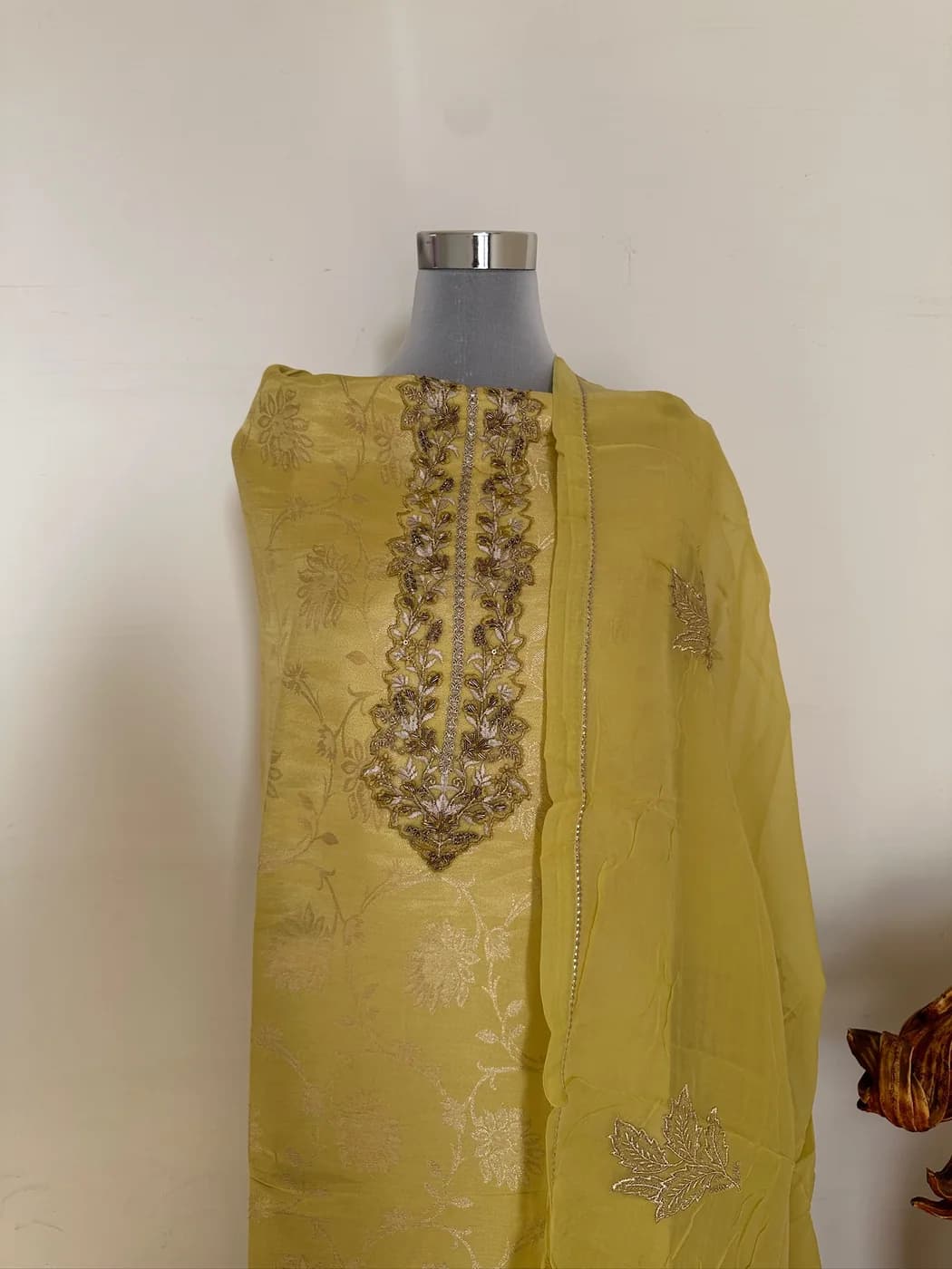 Chartreuse Jacquard Suit — view 3 of 3