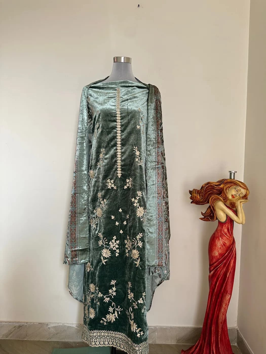 Emerald Blossom Embroidered Suit — view 2 of 4