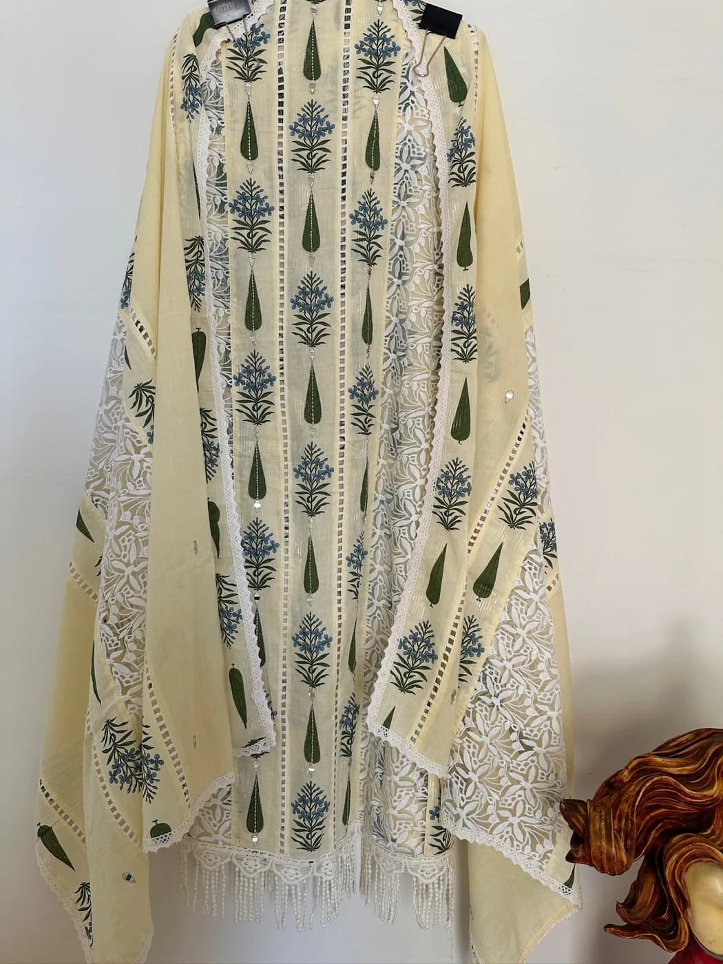 Ivory Indigo Block Print Suit — view 2 of 3