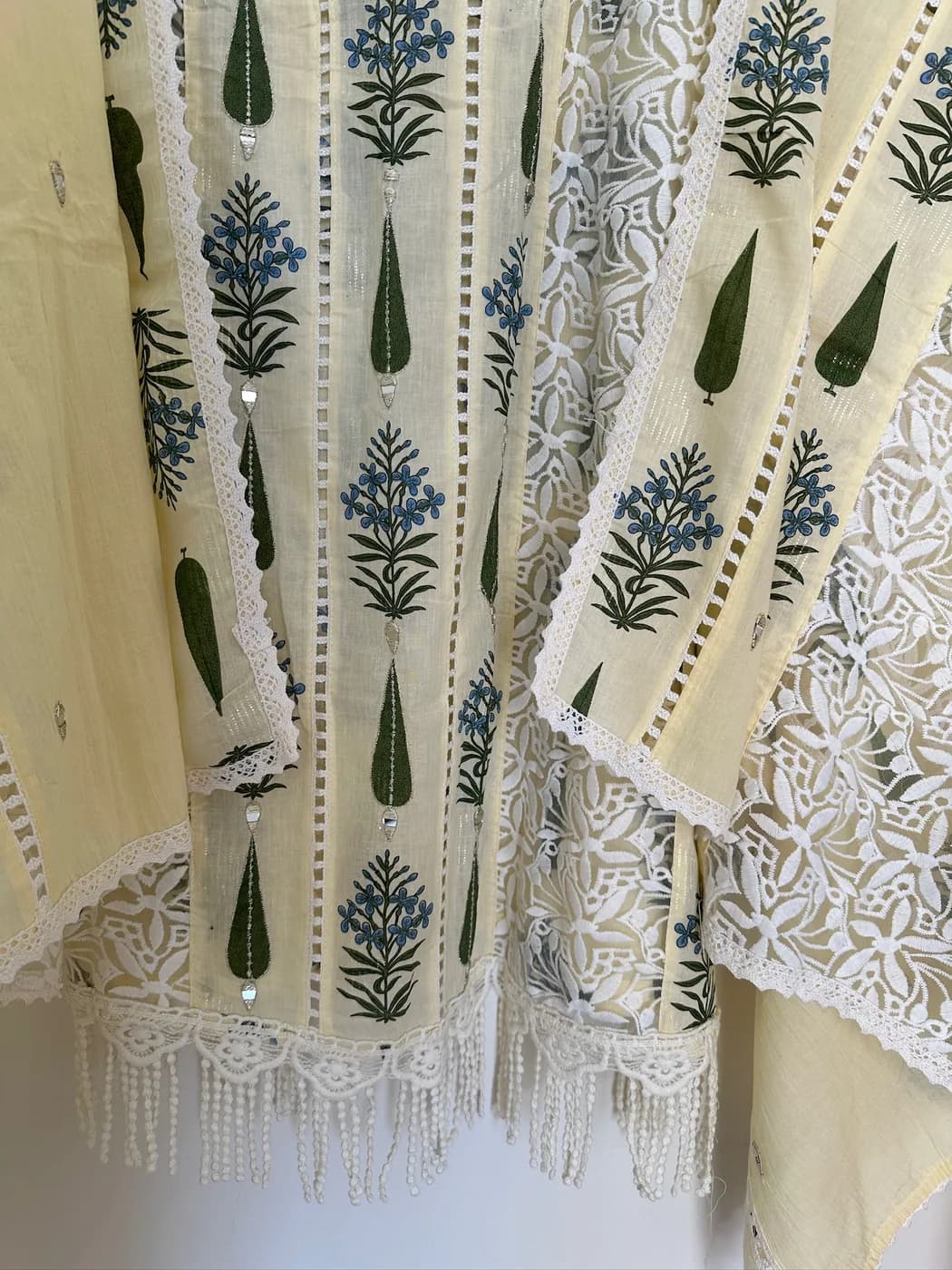 Ivory Indigo Block Print Suit — view 3 of 3