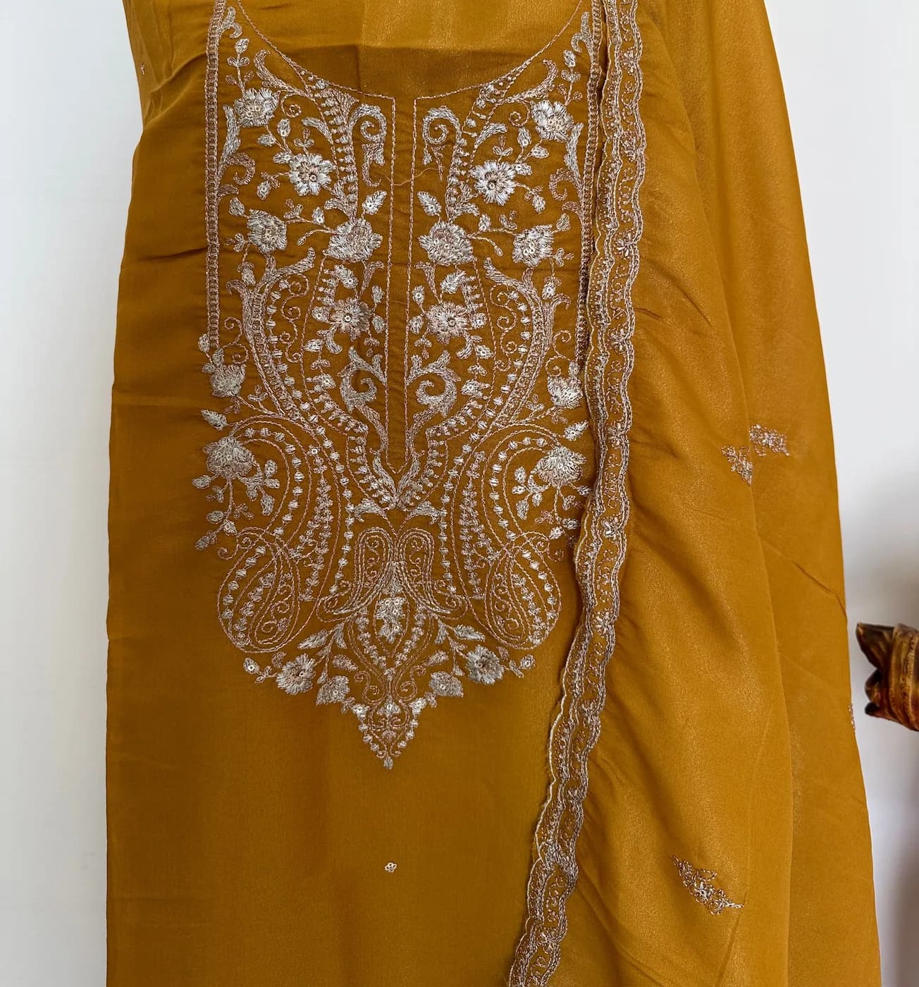 Marigold White Embroidered Suit — view 3 of 3