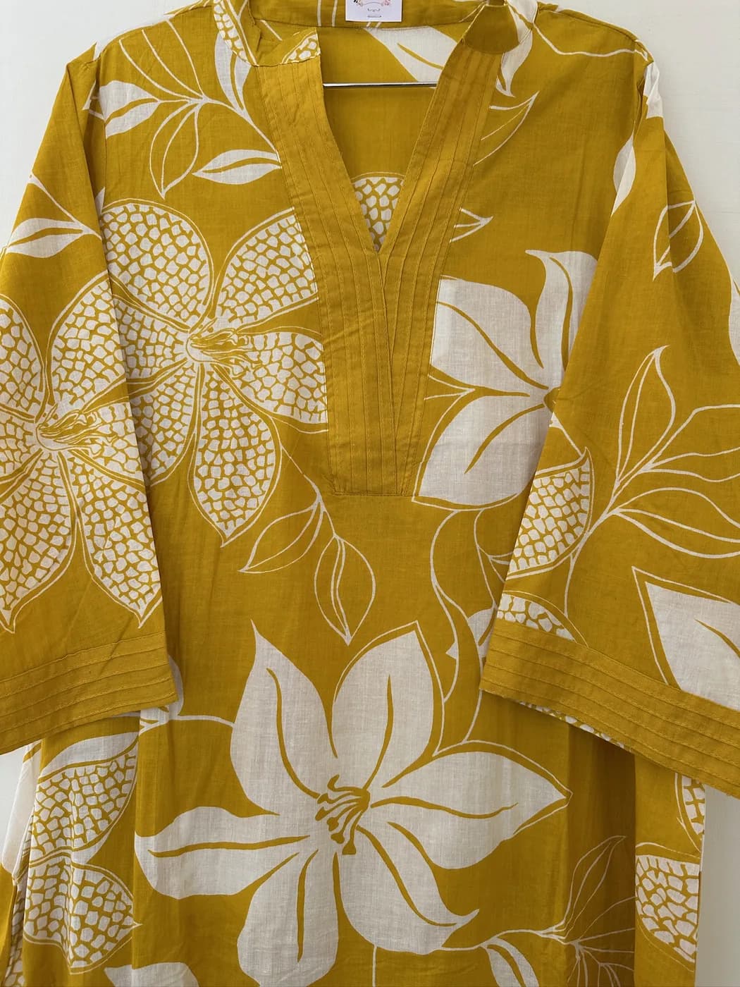 Mustard Magnolia Print Kurta — view 3 of 3
