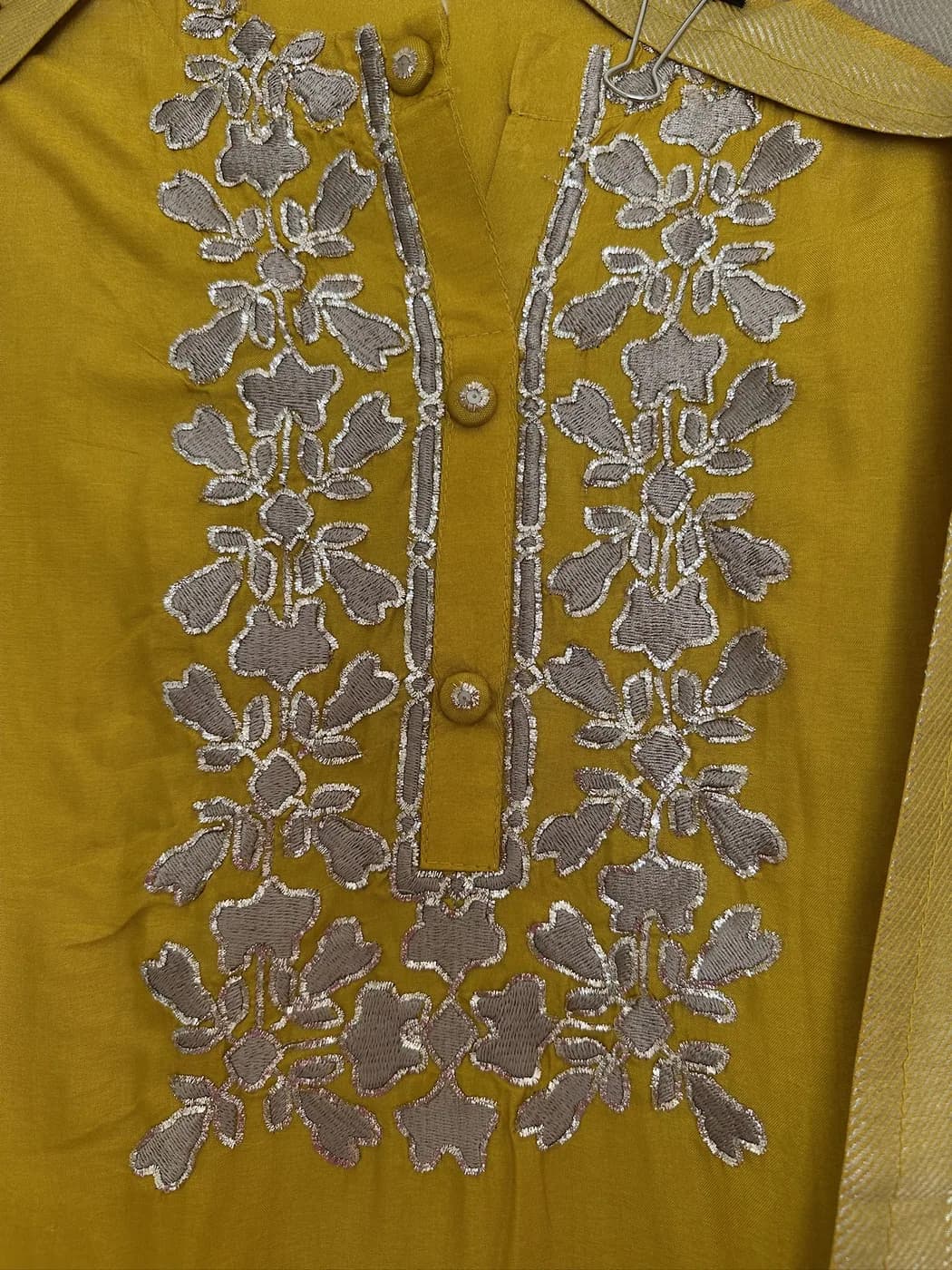 Mustard Silver Embroidered Suit — view 3 of 3