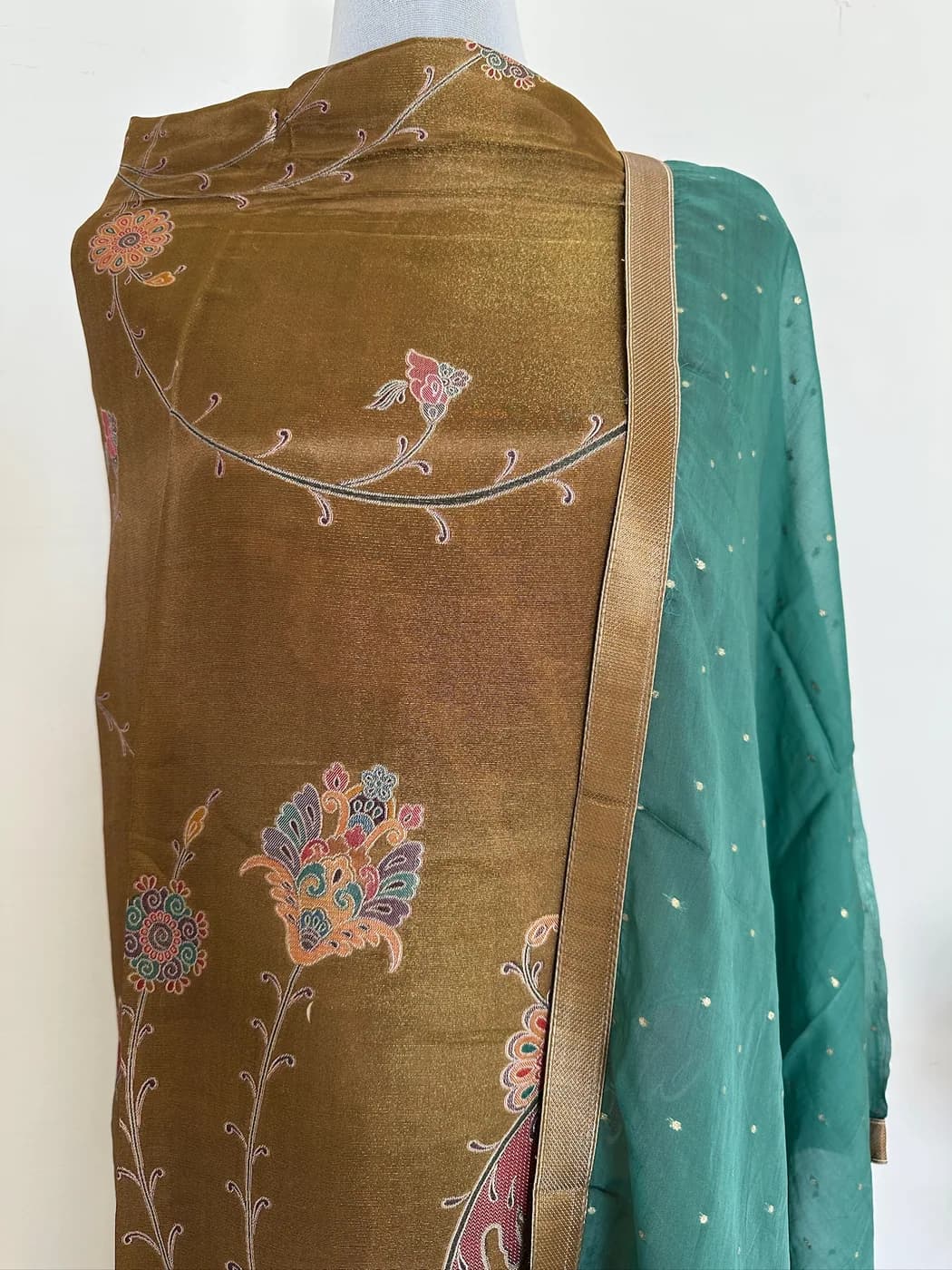 Olive Teal Embroidered Suit — view 2 of 2