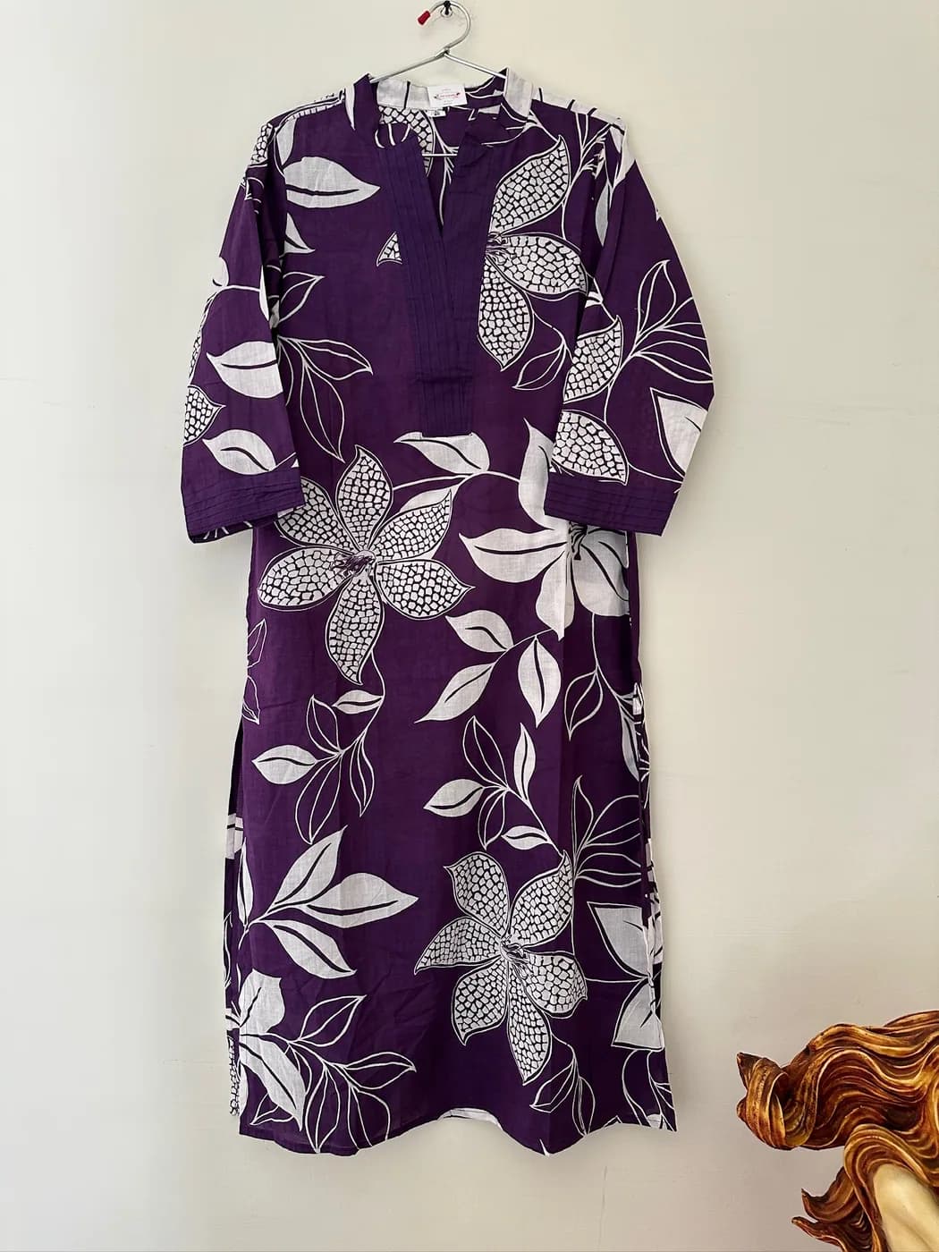 Plum Magnolia Print Kurta — view 2 of 3
