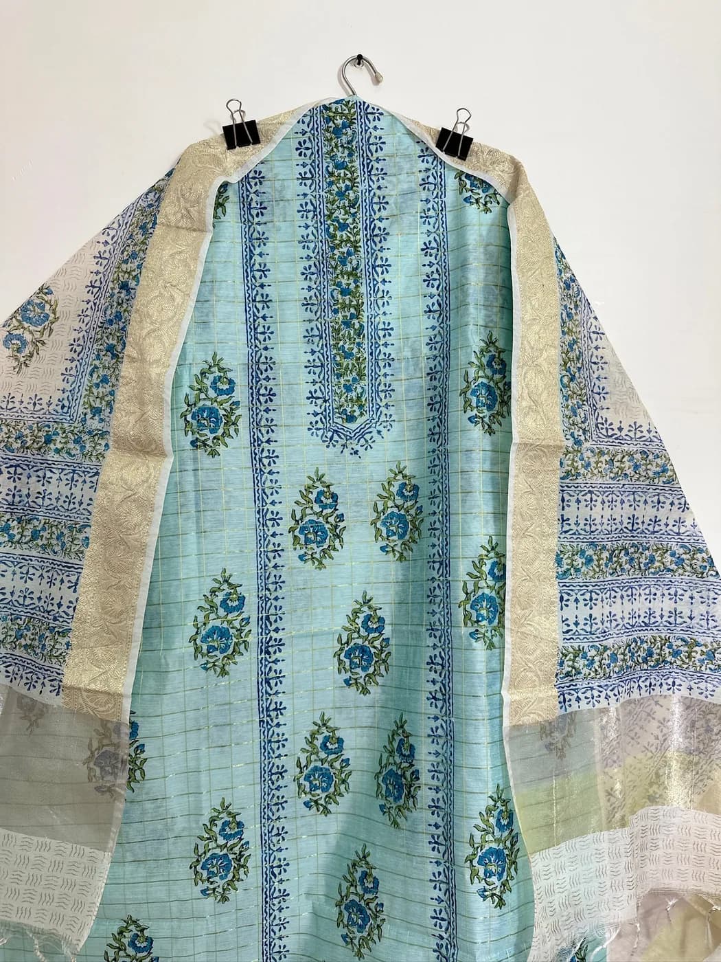 Powder Blue Block Print Suit — view 4 of 6