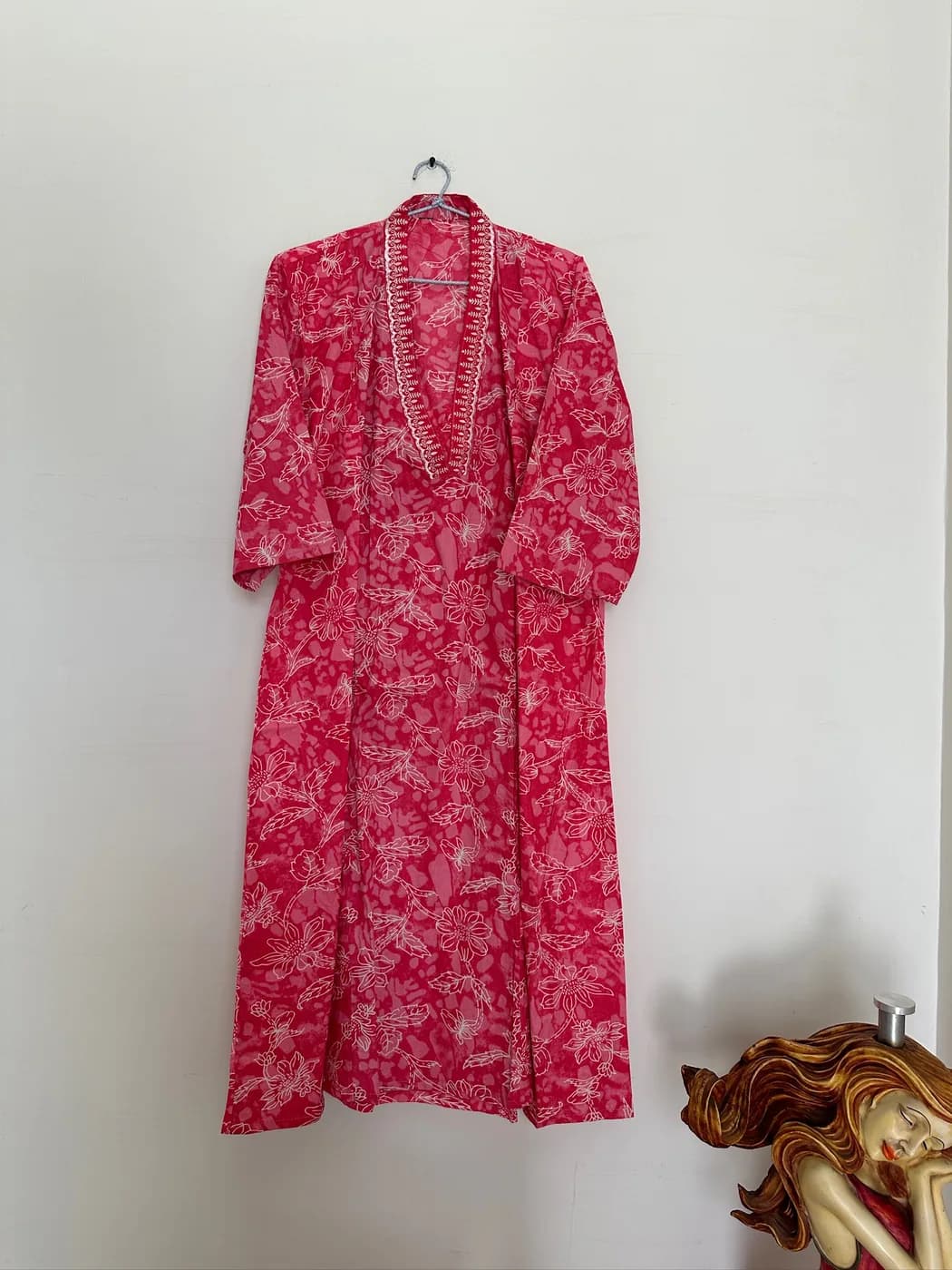Rose Pink Floral Kurta — view 2 of 3
