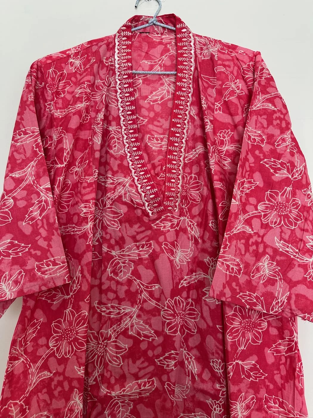 Rose Pink Floral Kurta — view 3 of 3