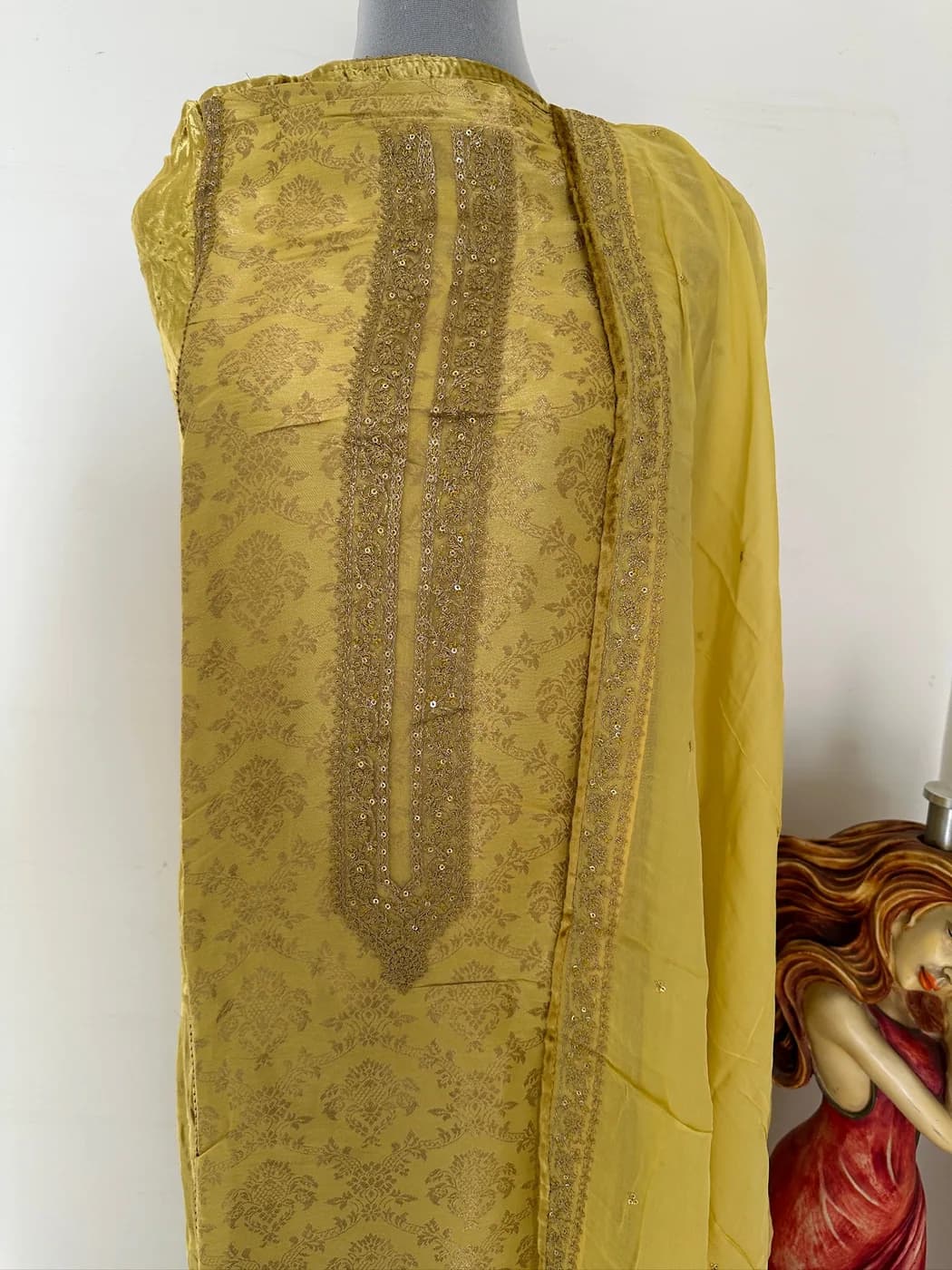 Saffron Tissue Zari Suit — view 3 of 4