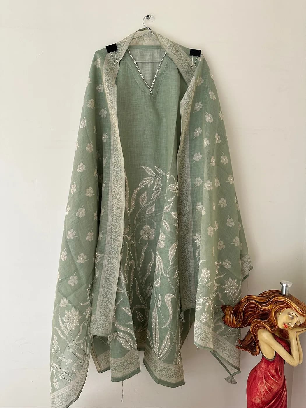 Sage Vine Embroidered Suit — view 2 of 3