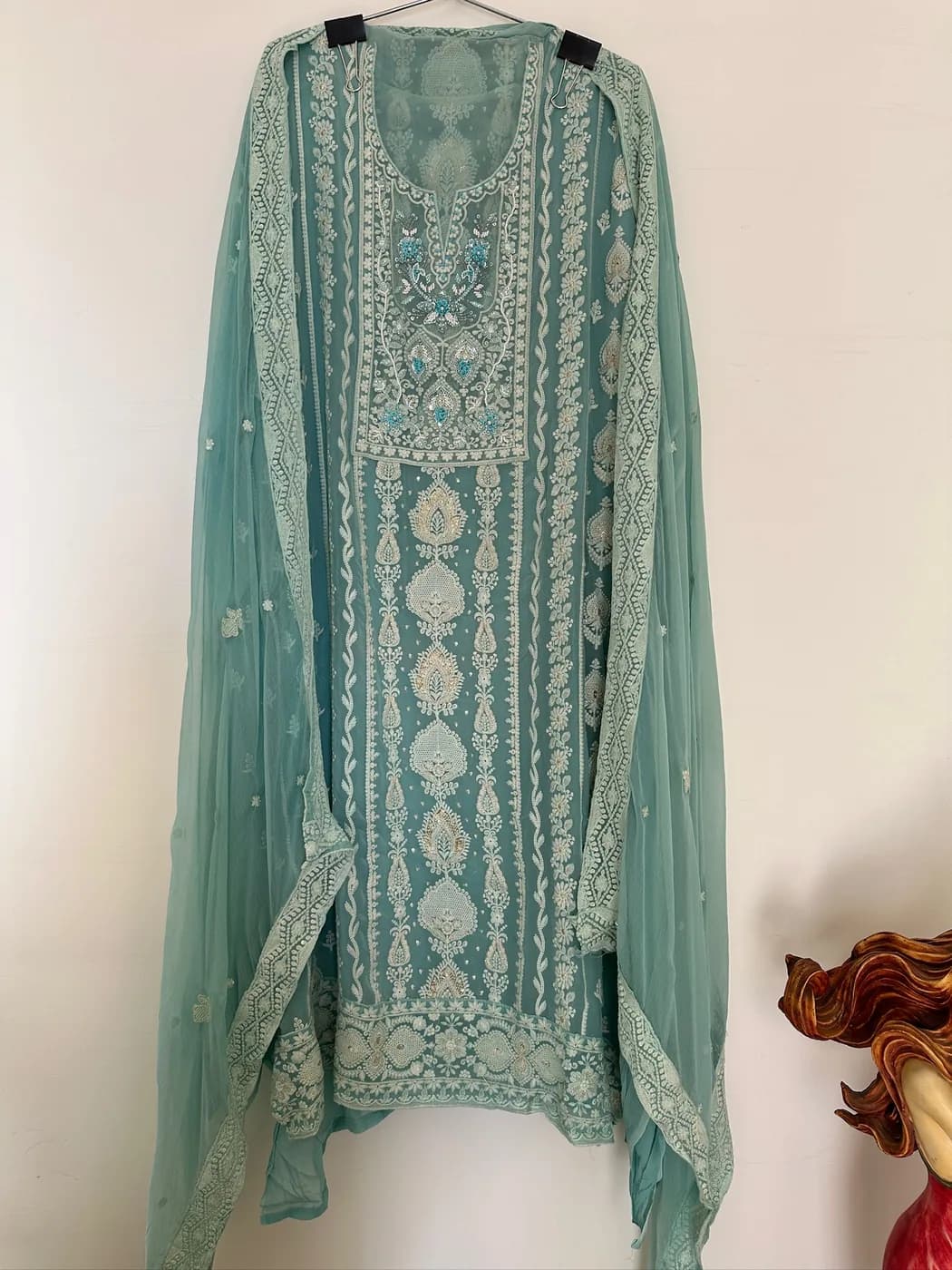 Seafoam Embroidered Suit — view 4 of 4