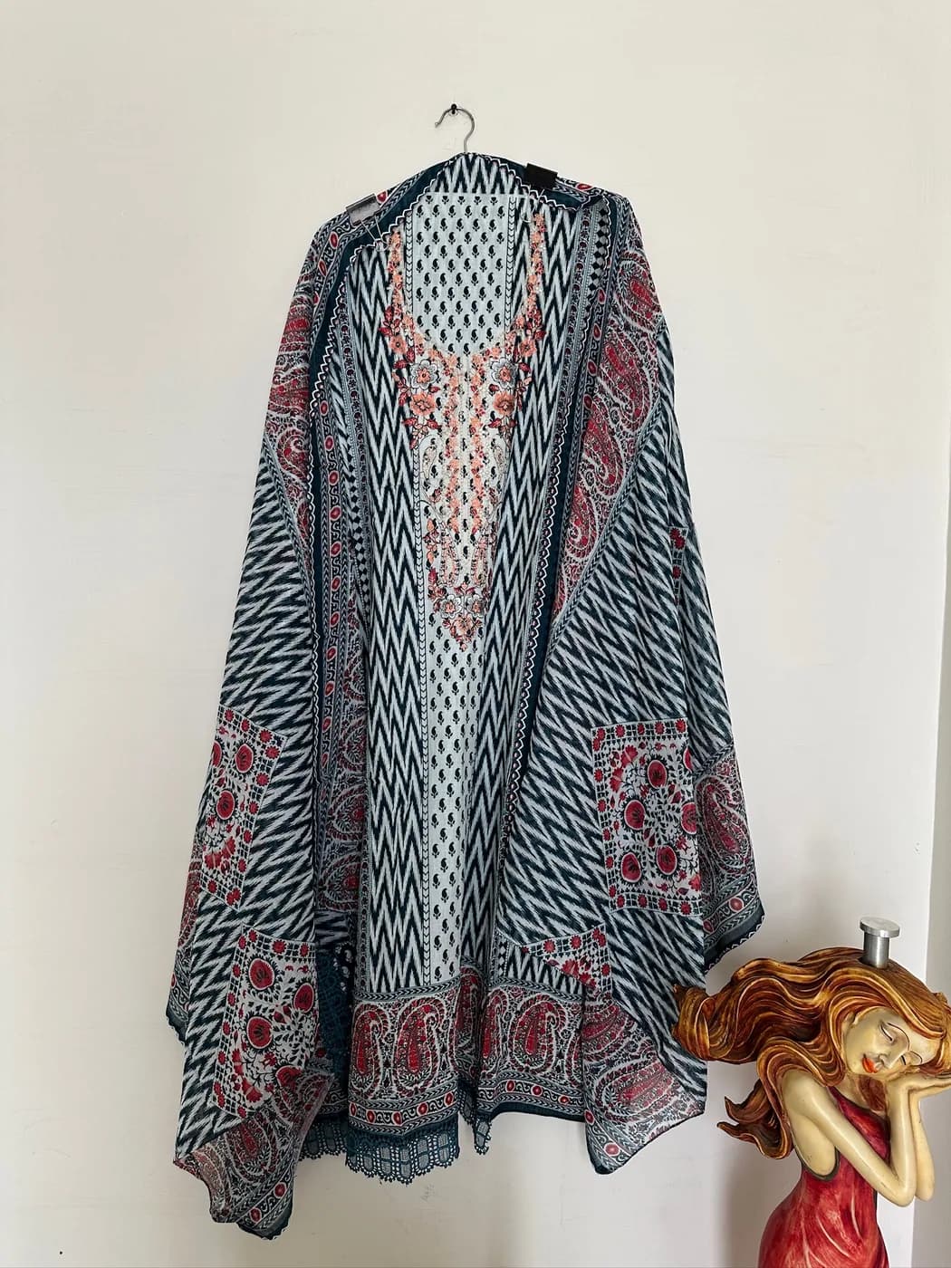 Teal Ikat Print Suit — view 2 of 3