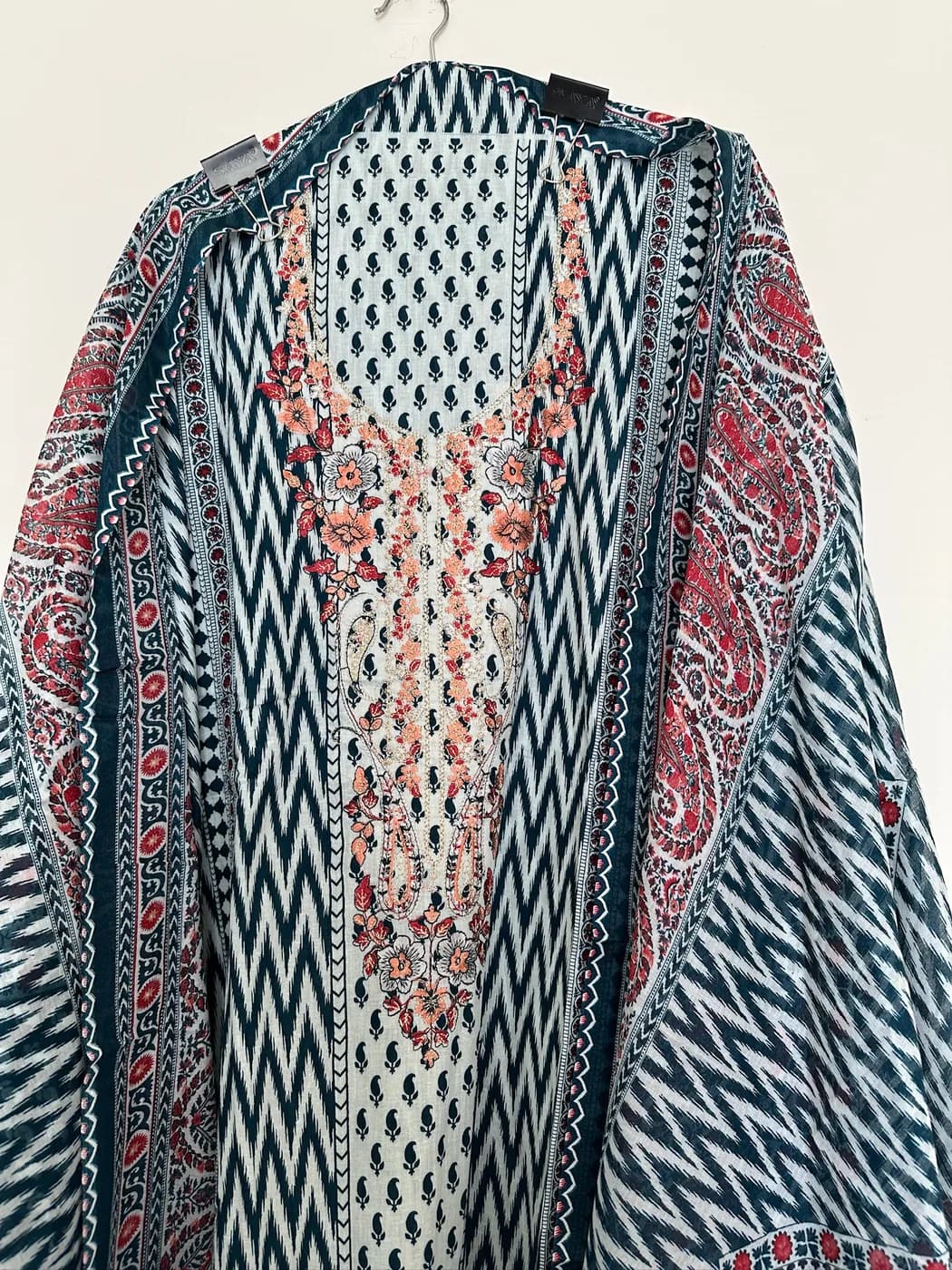 Teal Ikat Print Suit — view 3 of 3