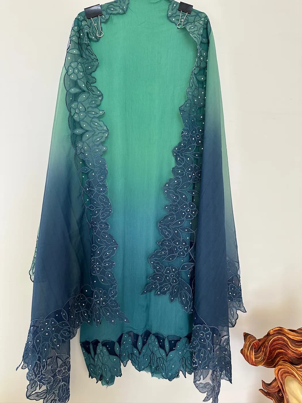 Teal Ombre Lace Suit — view 2 of 3